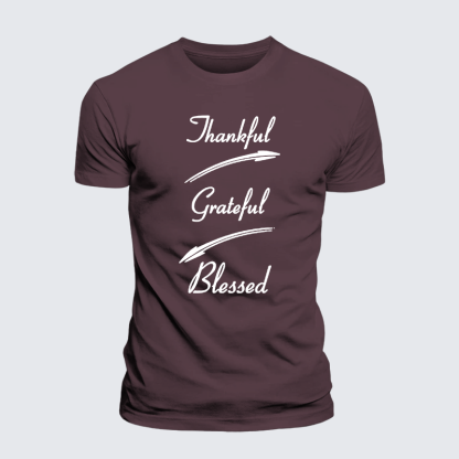 Thankful Grateful Blessed Jesus God Christian Premium Mercerized Cotton Tee