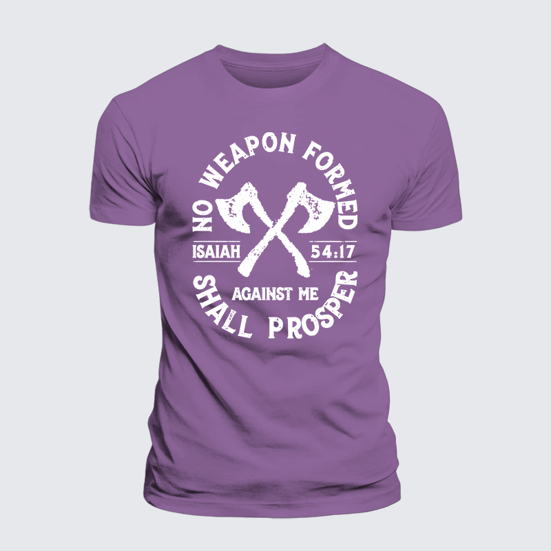 No Weapon Formed Shall Prosper - Isaiah 54:17  Jesus God Christian Premium Mercerized Cotton Tee