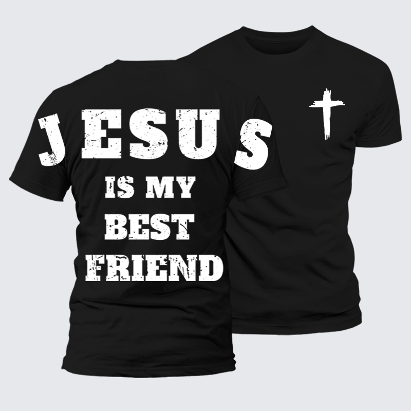Man Of God Husband Dad Jesus God Christian Cotton T-Shirt