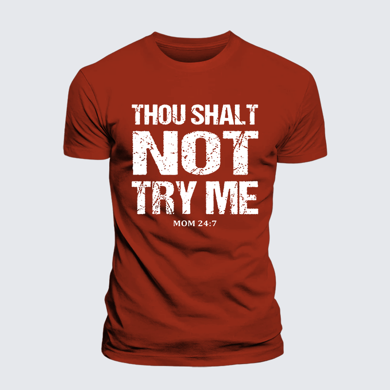 Thou Shalt Not Try Me Jesus God Christian Premium Mercerized Cotton Tee