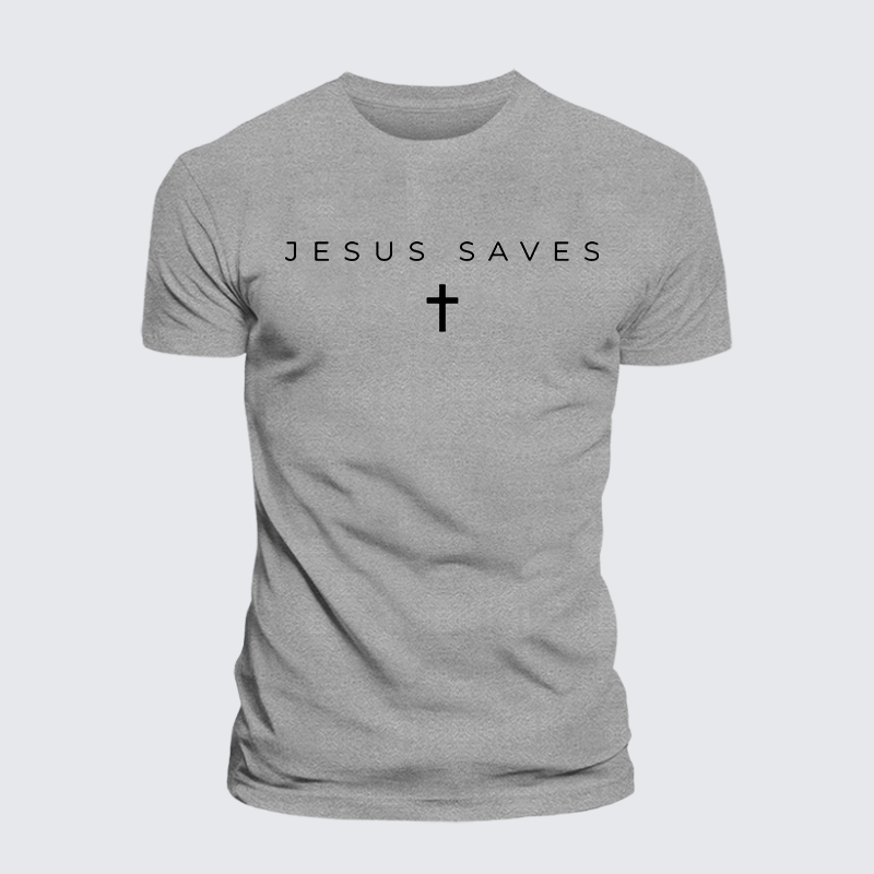 Jesus Saves Jesus God Christian Cotton T-Shirt