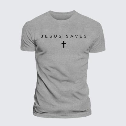 Jesus Saves Jesus God Christian Cotton T-Shirt