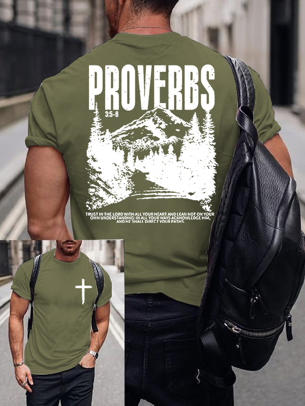 Proverbs 3:5-6 Jesus God Christian Cotton T-Shirt