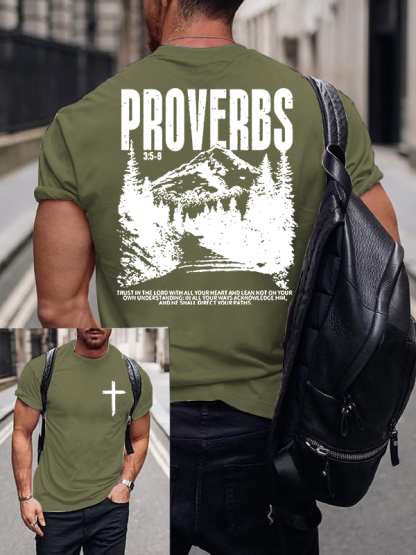 Proverbs 3:5-6 Jesus God Christian Cotton T-Shirt
