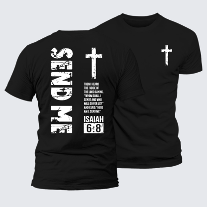Send Me Isaiah 6:8 Christian Premium Mercerized Cotton Tee