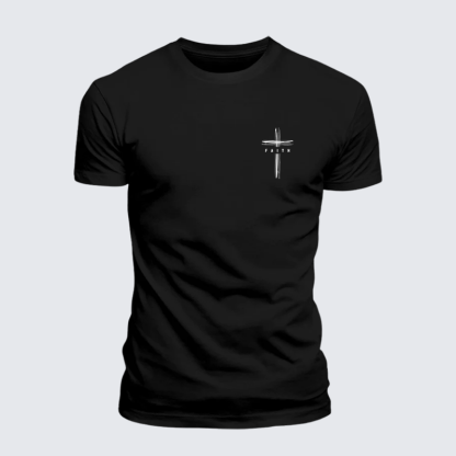 Faith Cross Jesus God Christian Premium Mercerized Cotton Tee