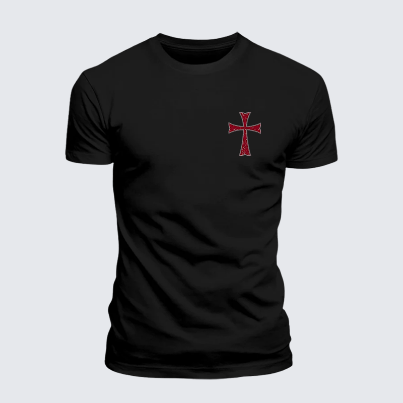 Knights Templar Crusader Cross Jesus God Christian Premium Mercerized Cotton Tee