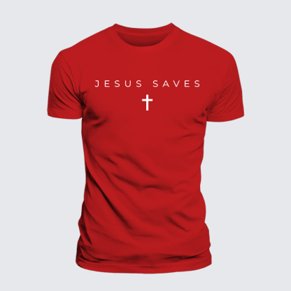 Jesus Saves Jesus God Christian Cotton T-Shirt