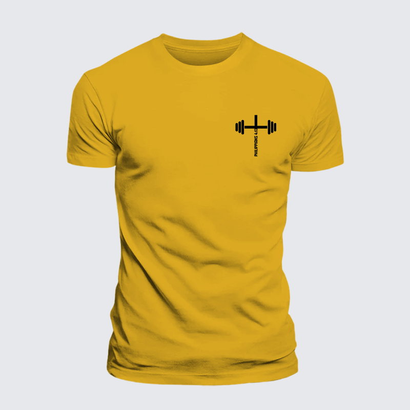 Fitness Philippians 4:13 Jesus God Christian Premium Mercerized Cotton Tee