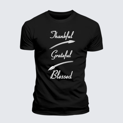 Thankful Grateful Blessed Jesus God Christian Premium Mercerized Cotton Tee