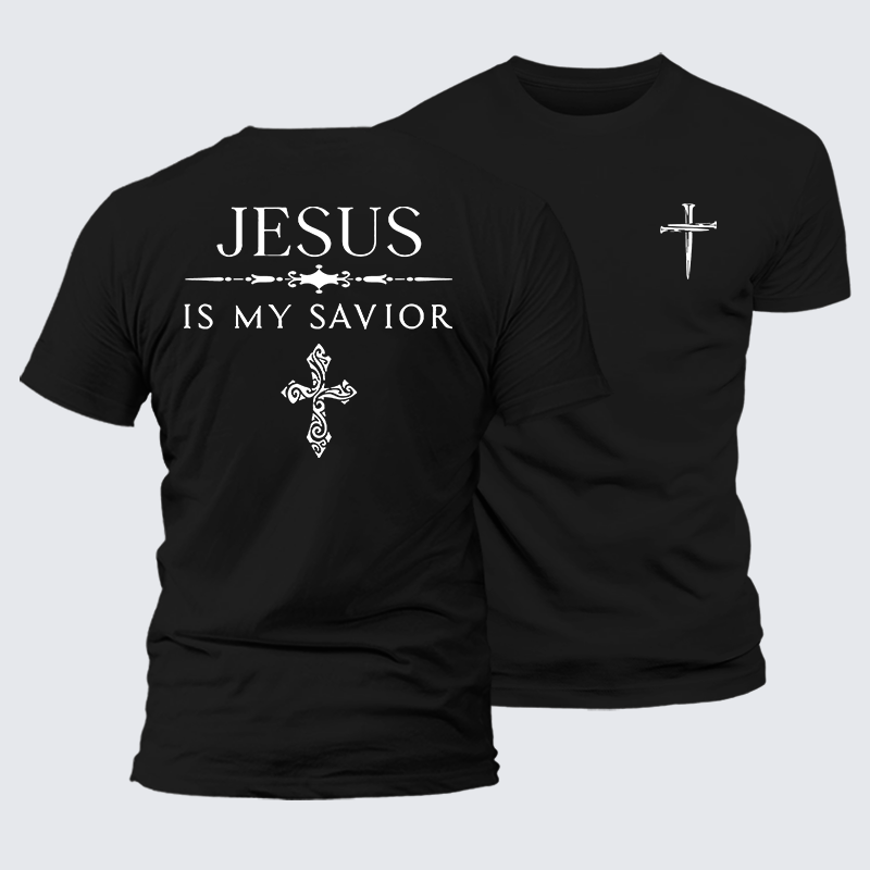 Man Of God Husband Dad Jesus God Christian Cotton T-Shirt