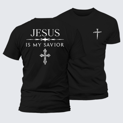 Jesus Is My Savior Jesus God Christian Premium Mercerized Cotton Tee