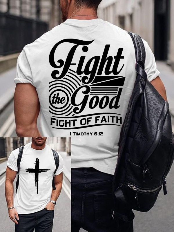  Faith Printed Jesus God Christian Cotton T-Shirt
