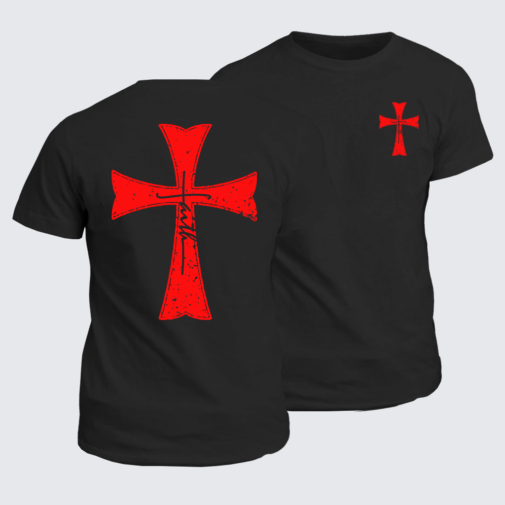 Knights Templar Crusader Cross Jesus God Christian Cotton T-Shirt
