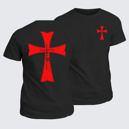 Knights Templar Crusader Cross Jesus God Christian Cotton T-Shirt