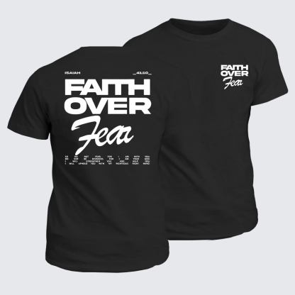 Faith Over Fear Jesus God Christian Cotton T-Shirt