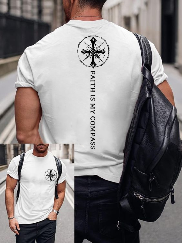 Faith Is My Compass Jesus God Christian Cotton T-Shirt