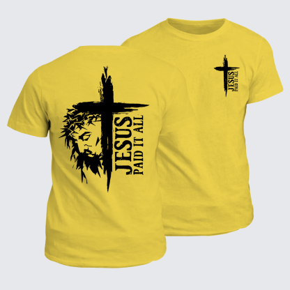 Jesus Paid It All Jesus God Christian Cotton T-Shirt