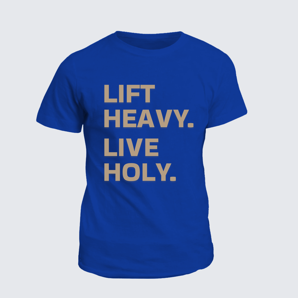 Lift Heavy Live Holy Jesus God Christian Cotton T-Shirt