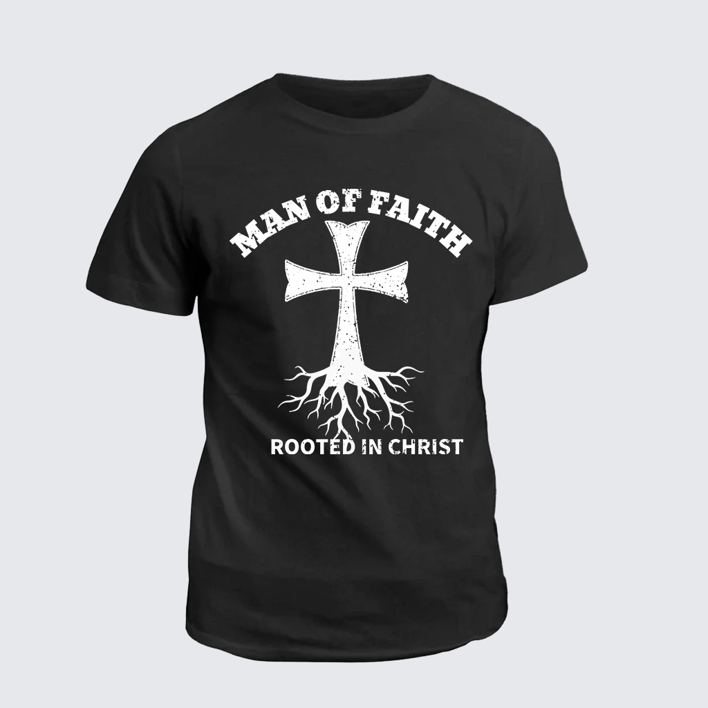 Man Of God Husband Dad Jesus God Christian Cotton T-Shirt