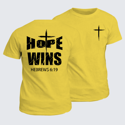 Hope Wins Hebrews6:19 Jesus God Christian Cotton T-Shirt