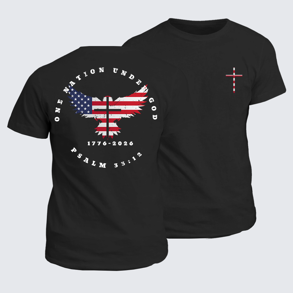 One Nation Under God Jesus God Christian Cotton T-Shirt