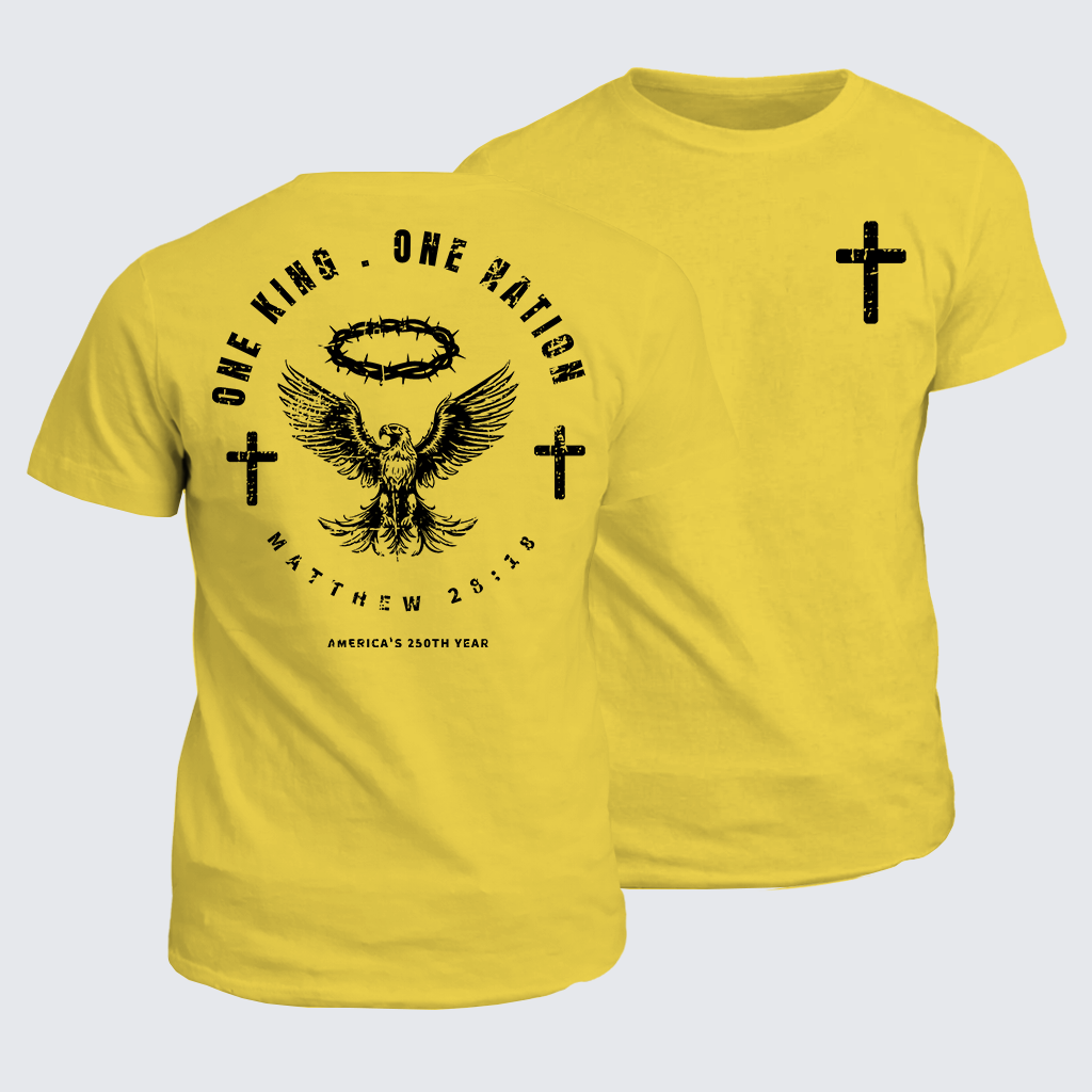 One King One Nation Jesus God Christian Cotton T-Shirt