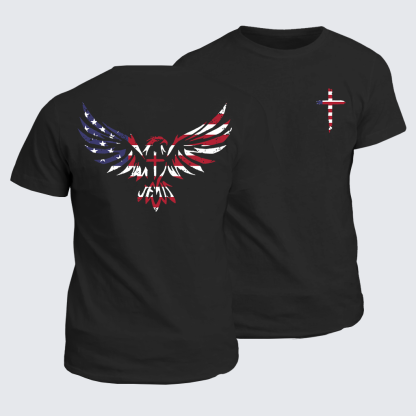 Wings Like Eagles Jesus God Christian Cotton T-Shirt