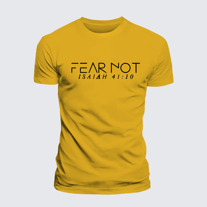 Fear Not Isaiah 41:10 Jesus God Christian Premium Mercerized Cotton Tee