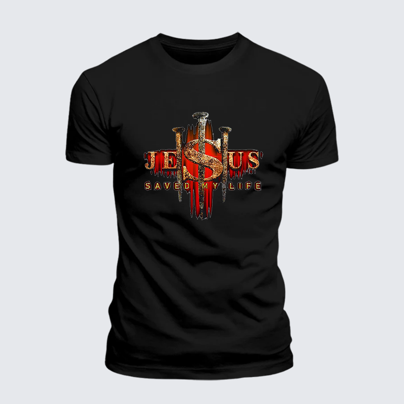 Man Of God Husband Dad Jesus God Christian Cotton T-Shirt