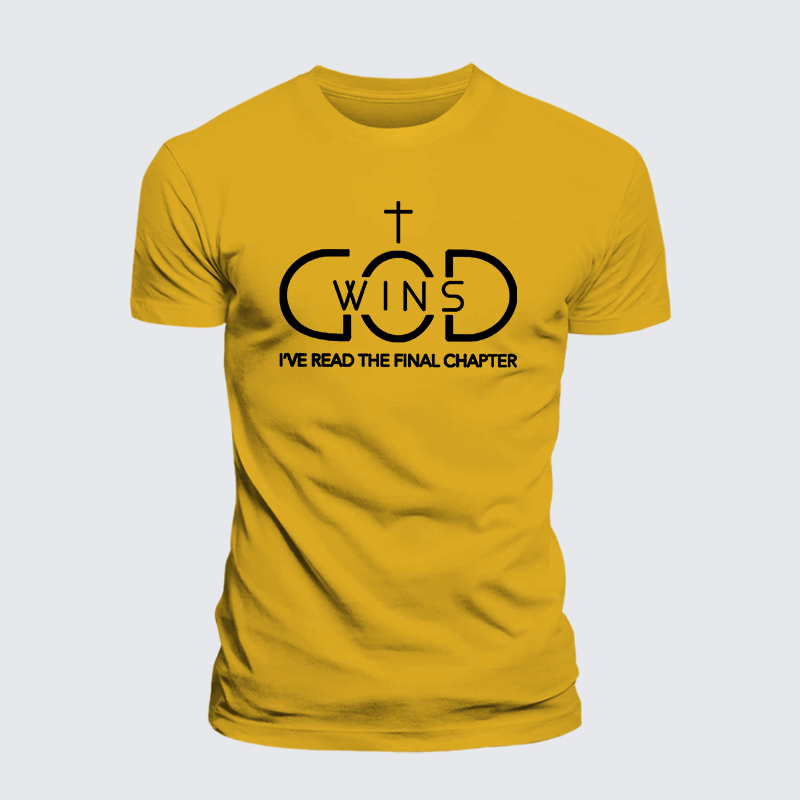 God Wins Jesus God Christian Premium Mercerized Cotton Tee