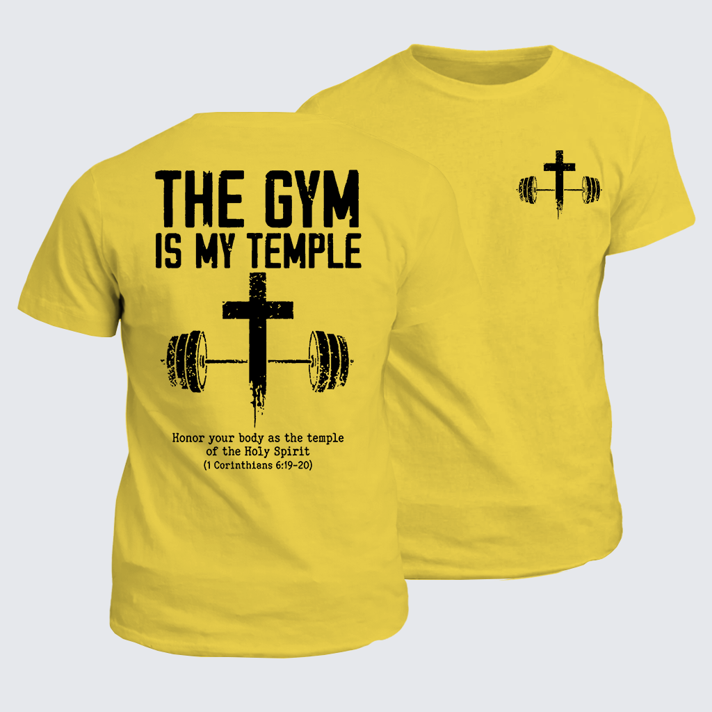 The Gym Is My Temple Jesus God Christian Cotton T-Shirt