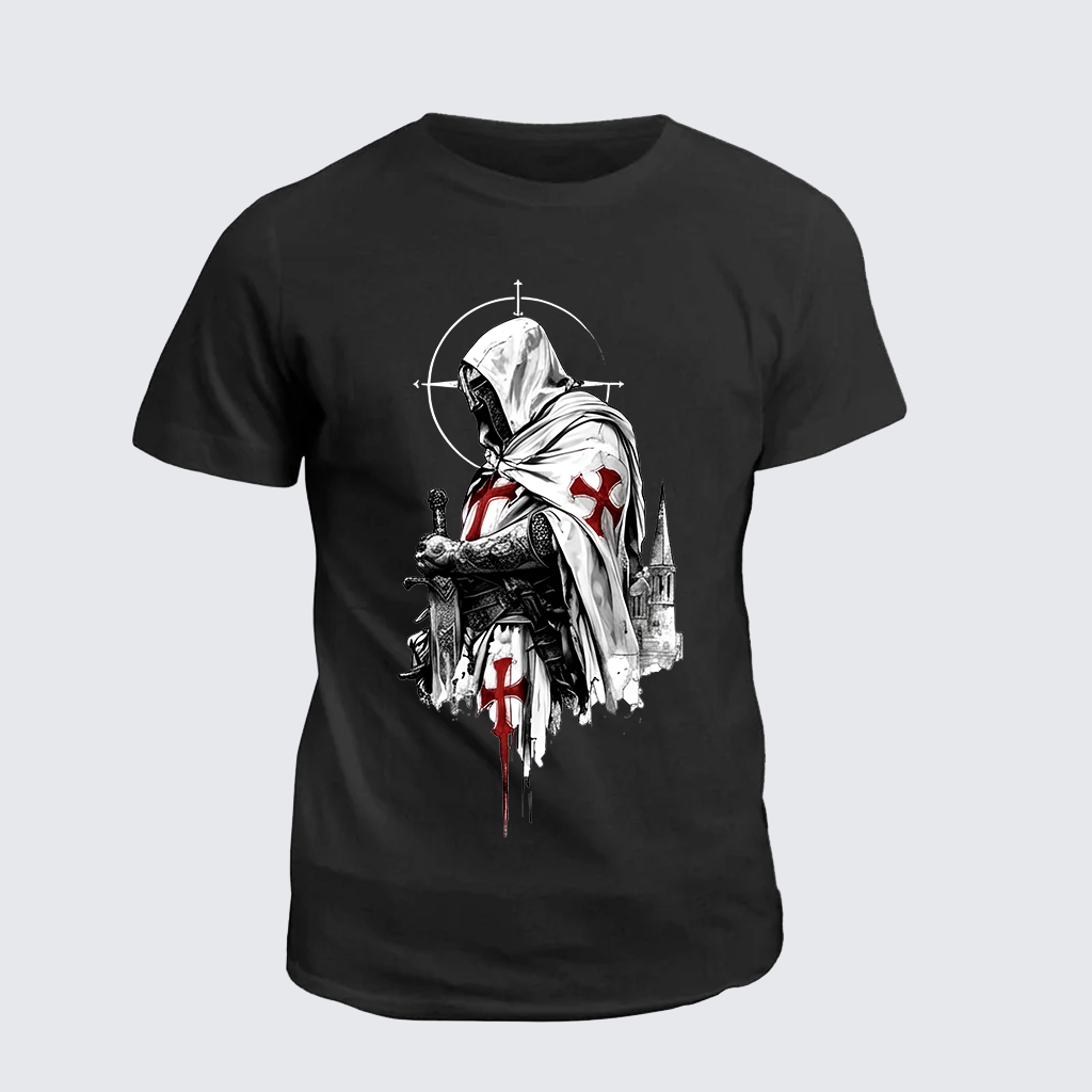 Crusader Spirit Jesus God Christian Cotton T-Shirt