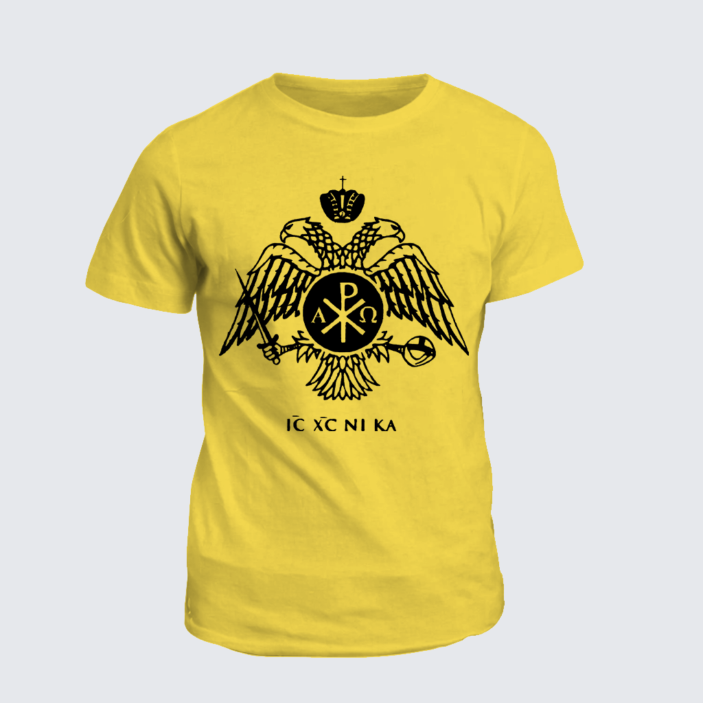 ICXCNIKA Orthodox Byzantine Eagle Jesus God Christian Cotton T-Shirt