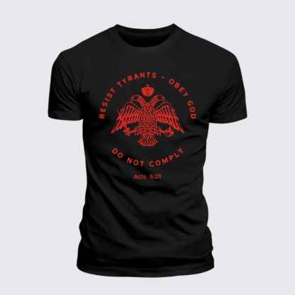 Eastern Orthodox Christian Eagle Jesus God Christian Premium Mercerized Cotton Tee