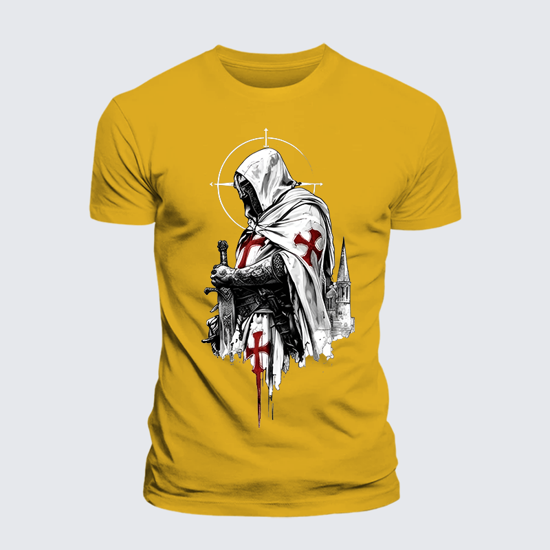 Crusader Spirit Jesus God Christian Premium Mercerized Cotton Tee