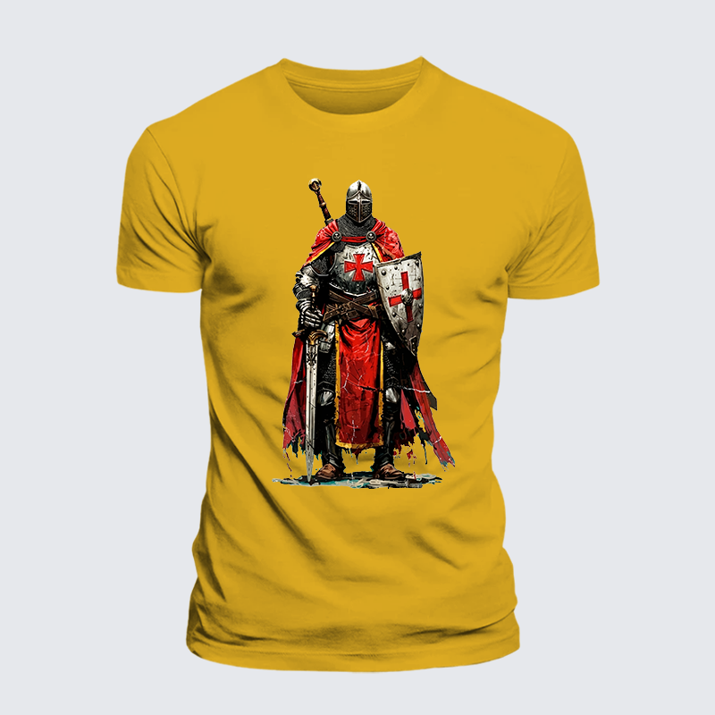 Crusaders Jesus God Christian Premium Mercerized Cotton Tee