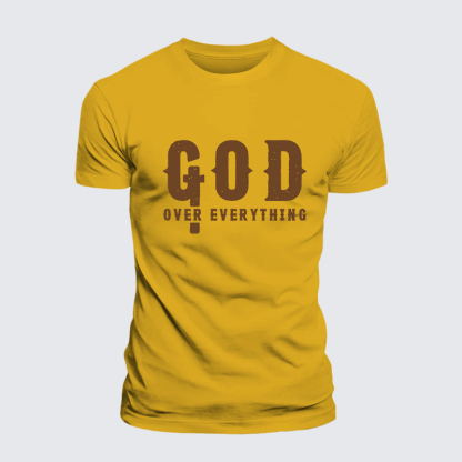 God over Everything Jesus God Christian Premium Mercerized Cotton Tee