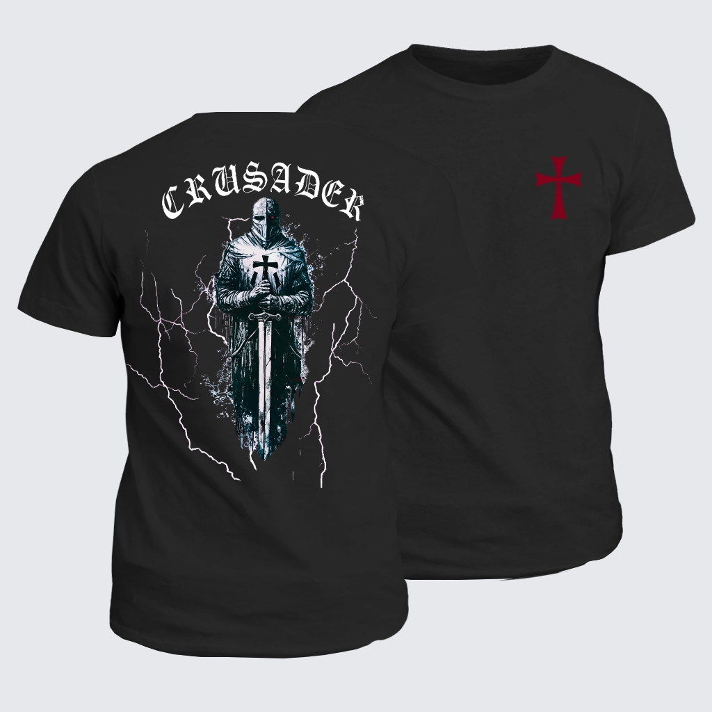 Crusader Jesus God Christian Cotton T-Shirt