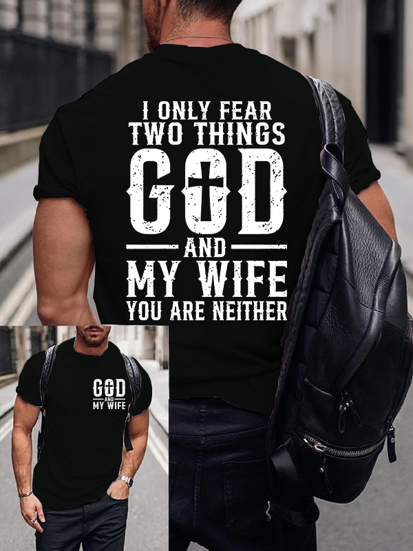 God & My Wife Jesus God Christian Cotton T-Shirt