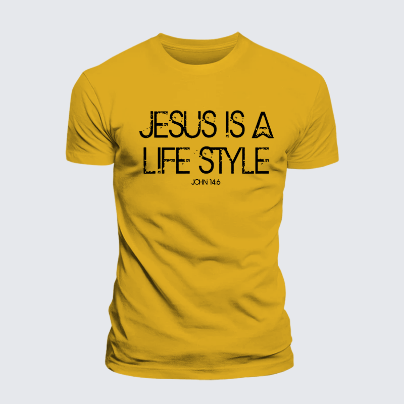 Jesus Is A Life Style Jesus God Christian Premium Mercerized Cotton Tee