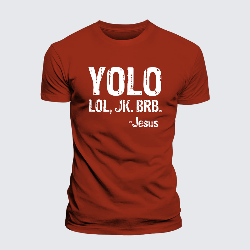Yolo Lol Jk Brb Jesus Jesus God Christian Premium Mercerized Cotton Tee