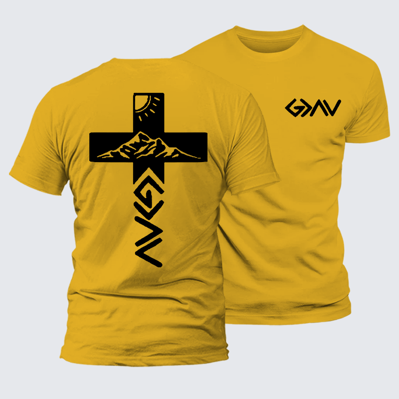 God is Greater than the Highs & Lows Jesus God Christian Premium Mercerized Cotton Tee