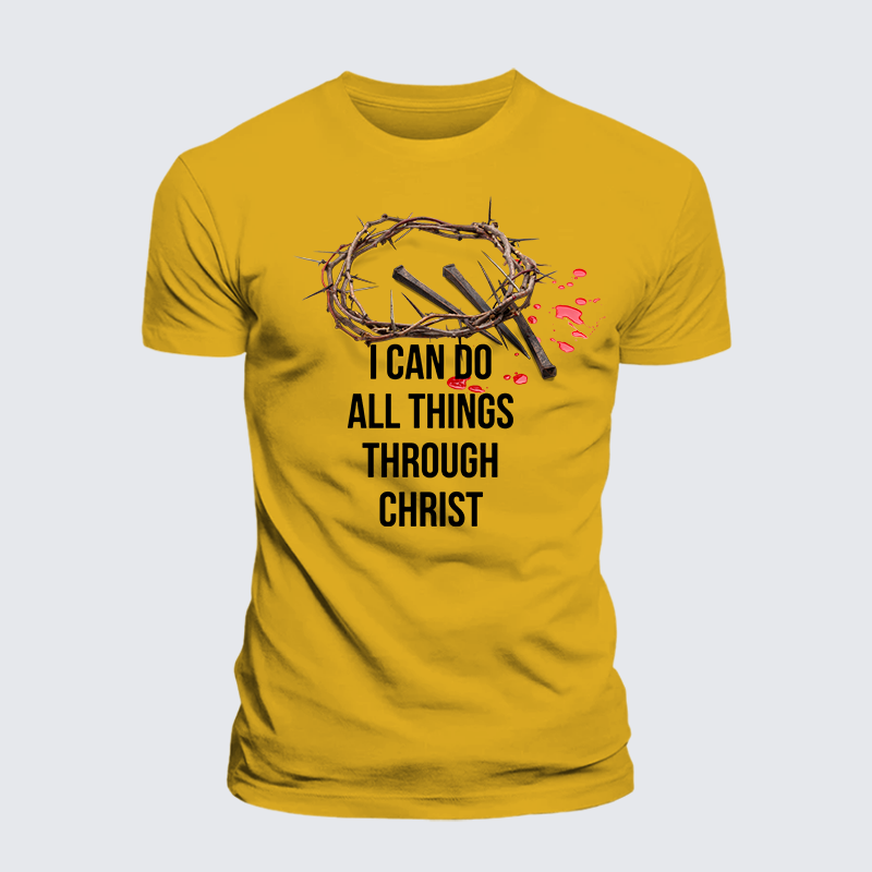 I Can Do All Things Through Christ Jesus God Christian Premium Mercerized Cotton Tee