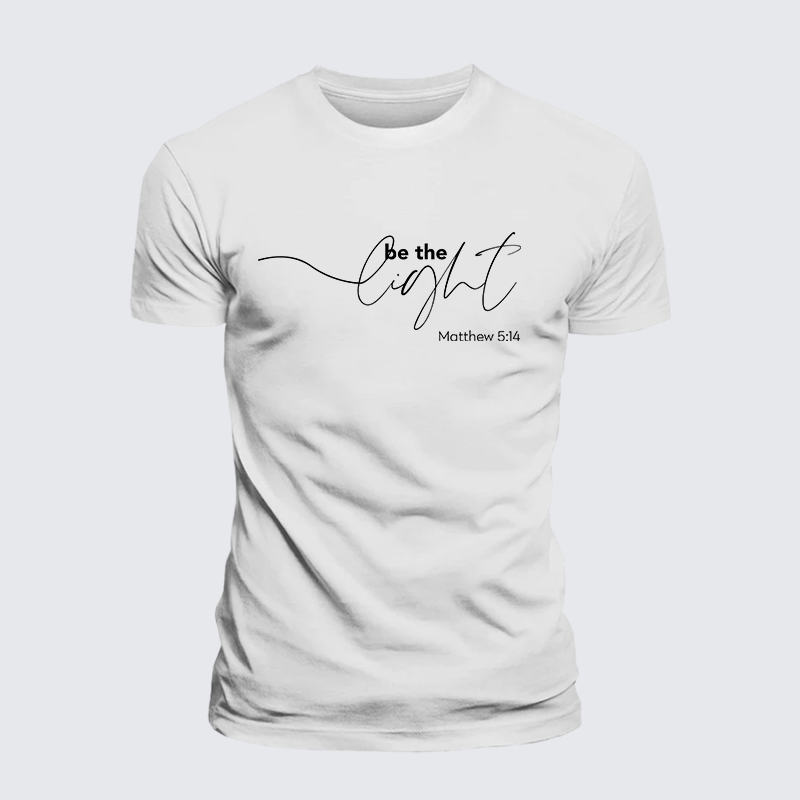 Be The Light Jesus God Christian Premium Mercerized Cotton Tee