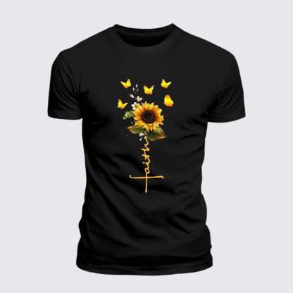 [Copy]Faith Cross Jesus God Christian Premium Mercerized Cotton Tee