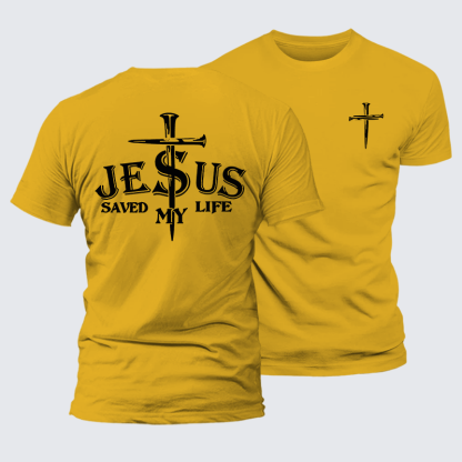 Jesus Saved My Life Jesus God Christian Premium Mercerized Cotton Tee
