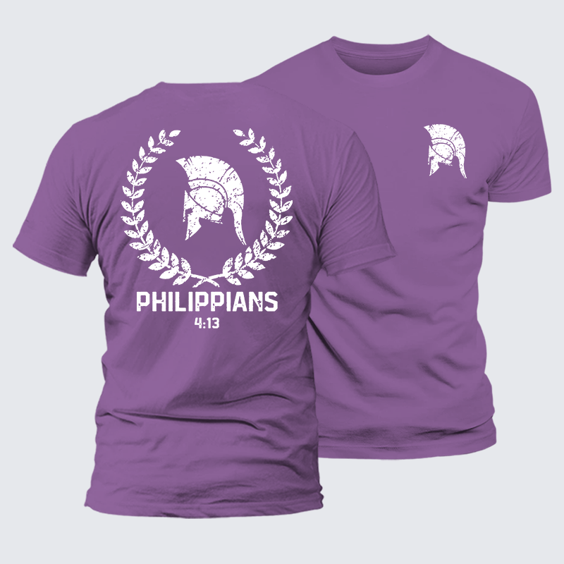 Philippians 4:13 Jesus God Christian Premium Mercerized Cotton Tee