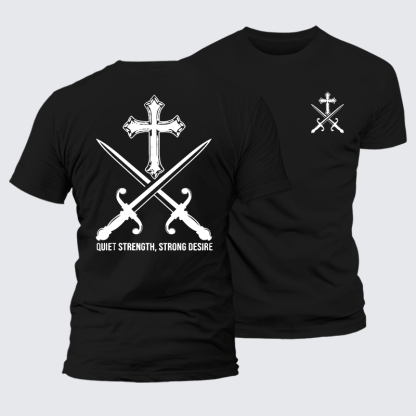 Quiet Strength, Strong Desire Jesus God Christian Premium Mercerized Cotton Tee