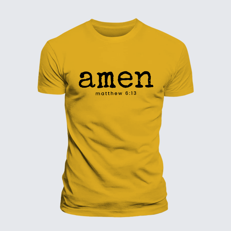 Amen Matthew 6:13 Jesus God Christian Premium Mercerized Cotton Tee